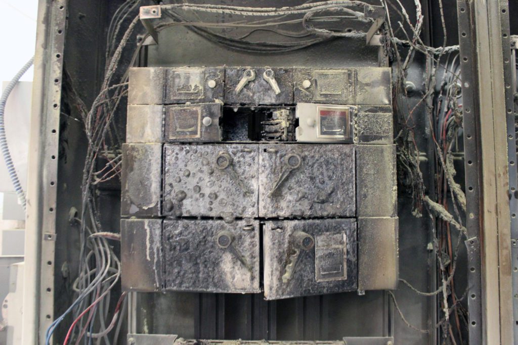 Old heat-damaged electrical box